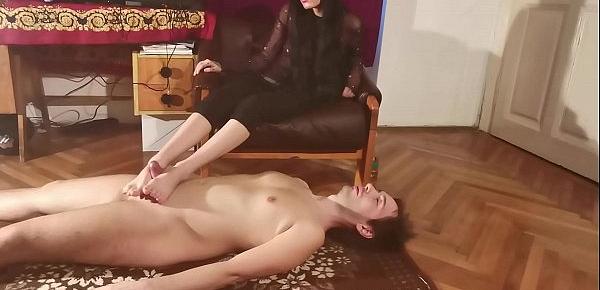  Goth girl do footjob for her brother pt1 HD